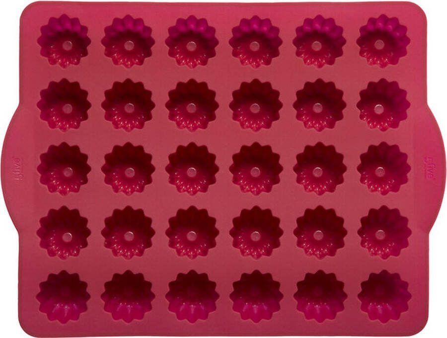 Siliconen pro Cannelés bakvorm siliconen 30 6 x 23 2 x 4cm 30 Vormen Rood cakevorm met handgrepen cakevormen bakken anti-aanbaklaag voor oven en magnetron SILICANPRO
