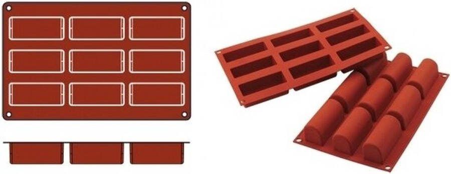 Silikomart Bakmat Buche-Midi (Cap.09St.) SiliconFlex 070077 Horeca & Professioneel