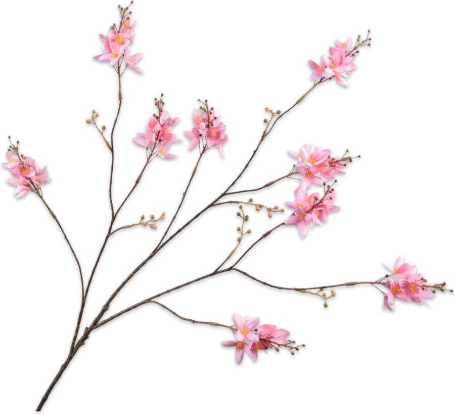 Silk-ka kunstbloem nepbloem zijden bloem Forsythia Licht Roze 104cm 143271