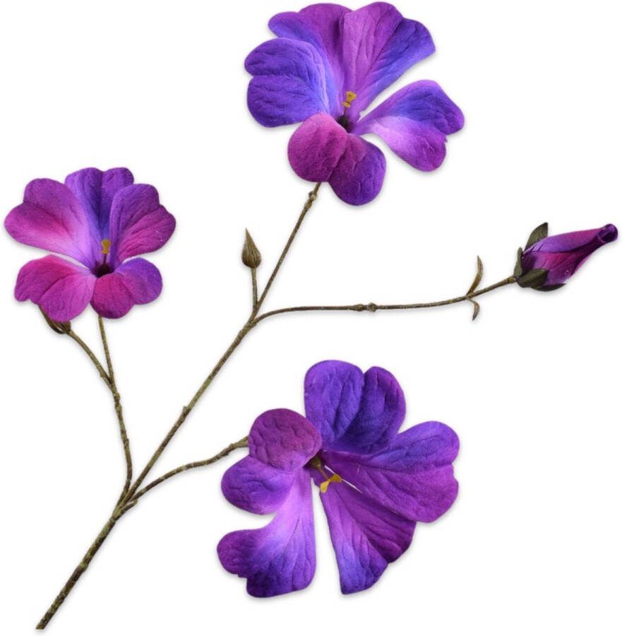 Silk-ka Kunstbloemen Zijden Bloemen Nep bloemen Petunia Tak Paars 67cm 146054