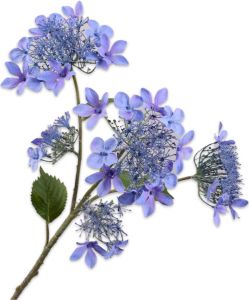 Silk-ka Zijden Bloem-Kunstbloem Hortensia Tak Blauw 95 cm