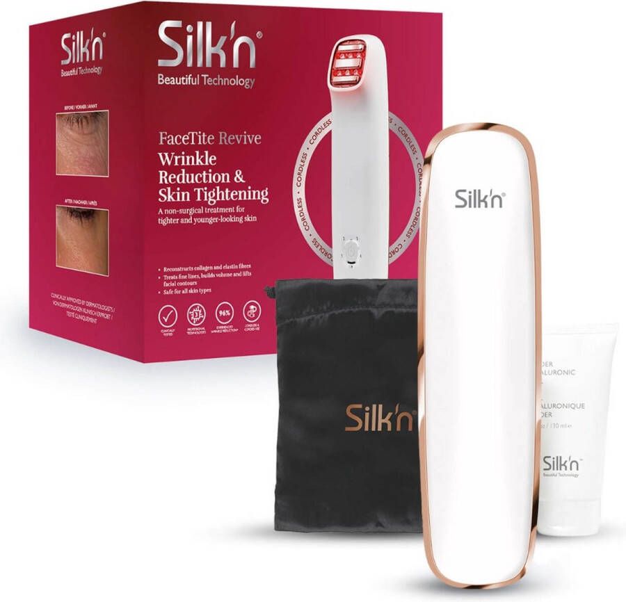 Silk'n FaceTite Revive Huidverjongingsapparaat Microdermabrasie Rimpelvermindering & huidverstrakking Herstelt collageen- en elastinevezels