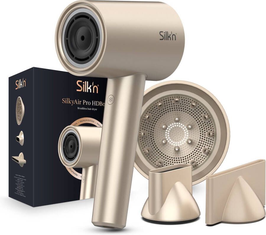 Silk'n Haardroger SilkyAir Pro Föhn met Ionen technologie en zijdezacht etui voor op reis Beige