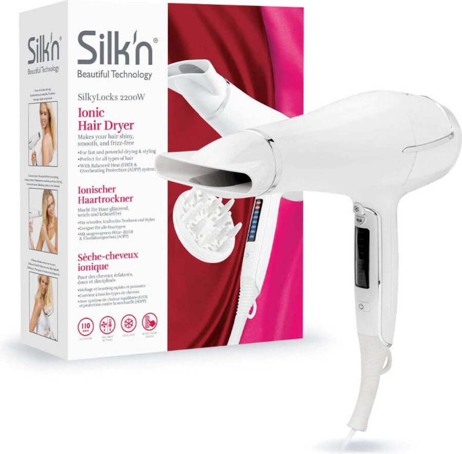 Silk'n Haardroger SilkyLocks 2200W Fohn met Ionen technologie Wit
