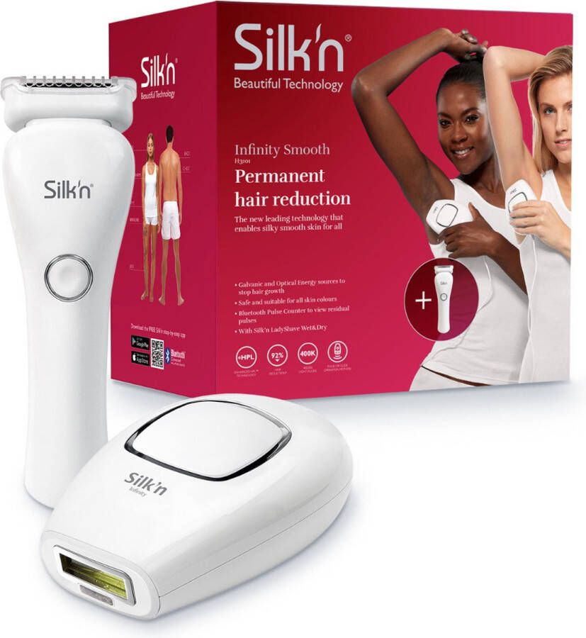 Silk'n Ontharing Infinity Premium Smooth Ontharing set voor alle huidskleuren Moederdag cadeau idee Wit