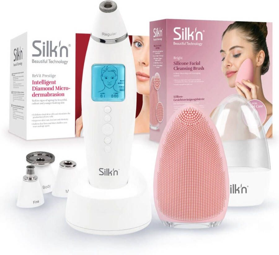 Silk'n Revit Prestige & Bright pink Huidverjongingsapparaat Microdermabrasie Verwijdert dode huidcellen