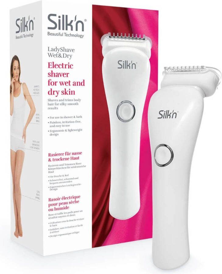 Silk'n Scheerapparaat LadyShave Wet&Dry Draadloze ladyshave voor vrouwen Wit
