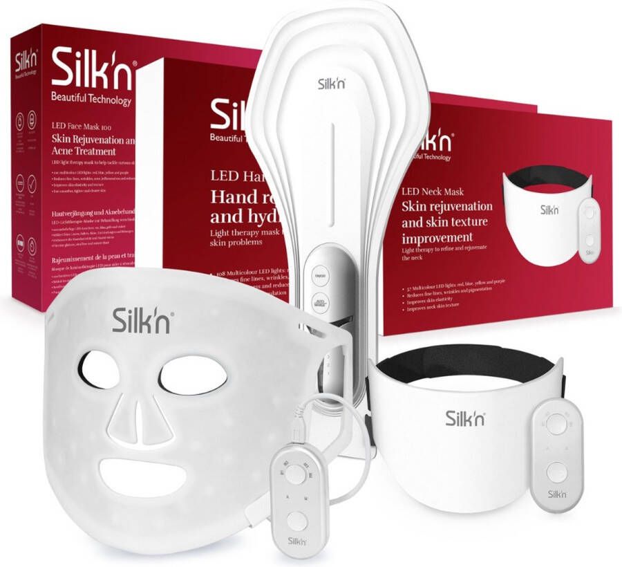 Silk'n Silk n Skincare – Gezichtsmasker met LED-technologie – Moederdag cadeau idee Voordeelverpakking nek handen en gezicht
