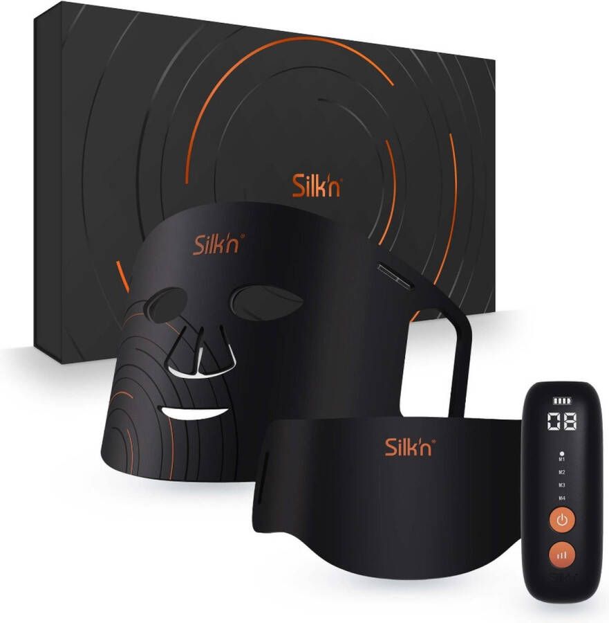 Silk'n Skincare LED Gezichtsmasker Geschenkset Dual LED Mask Set Beauty masker set met lichttherapie 2 stuks: gezicht en nek Zwart