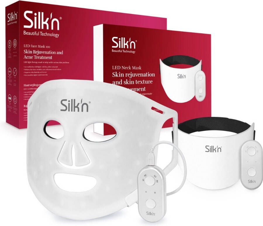 Silk'n Skincare Gezichtsmasker met LED-technologie – Moederdag cadeau idee Voordeelverpakking nek en gezicht