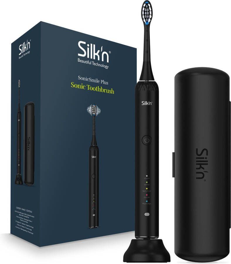 Silk'n Elektrische Tandenborstel – SonicSmile Plus tandenborstel met waterdichte functie Zwart