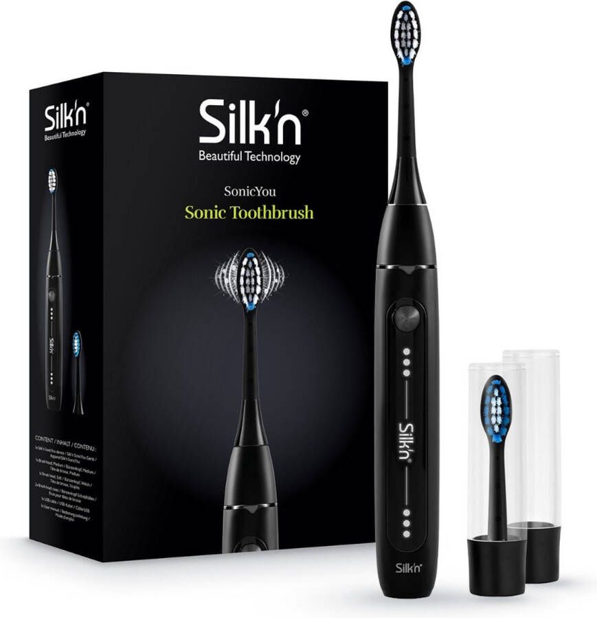 Silk'n Elektrische Tandenborstel SonicYou tandenborstel met sonische trillingen Vaderdag cadeau idee Mat zwart