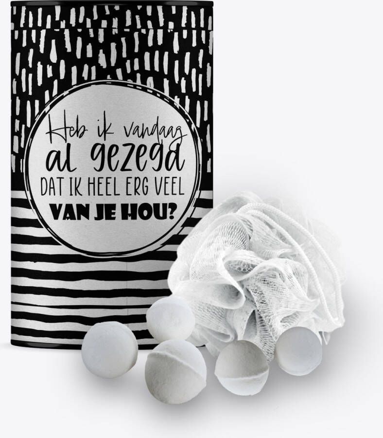 SilliBeads Bruisballen Heb ik vandaag al gezegd dat ik heel erg veel van je hou? (Geschenksetje bruisballen & een bad spons)