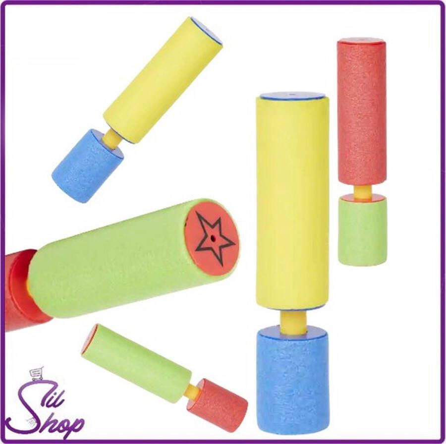 SilShop 1x Foam Waterspuiter 16cm Waterpistool waterpret water pistool kinderen