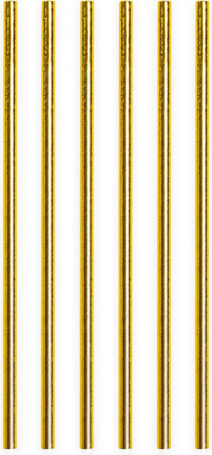 SilShop 20 Papieren rietjes Metallic Goud 6mm x 197mm