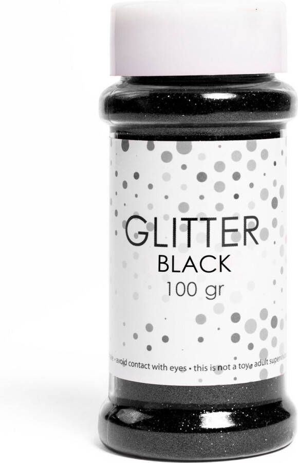 SilShop Glitter Zwart 100 gram Knutselen Glitters