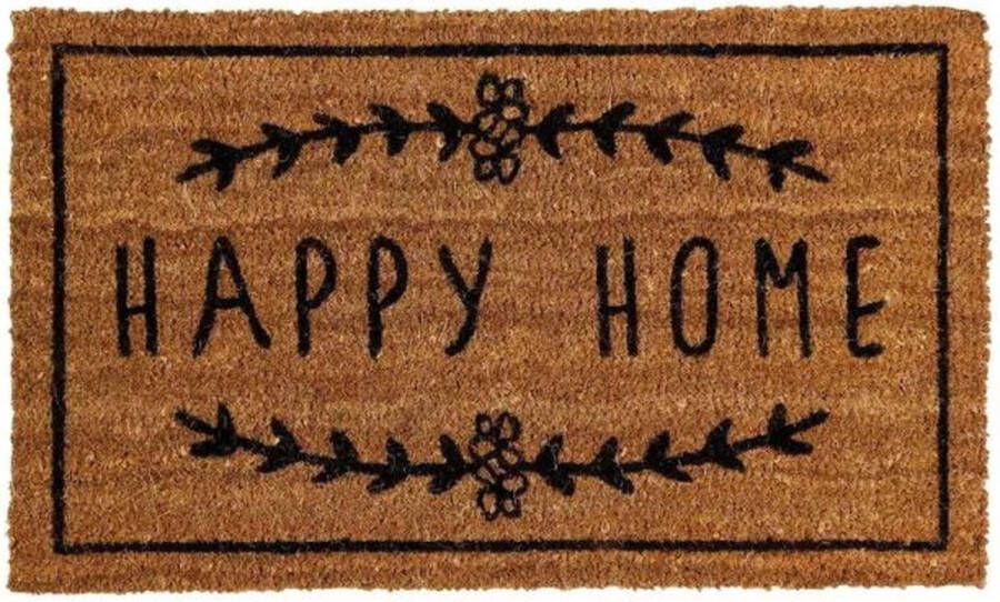 Silumen Buiten deurmat rechthoek Happy Home 75 x 45 x 1.5 cm Overig zwart bruin Happy Home