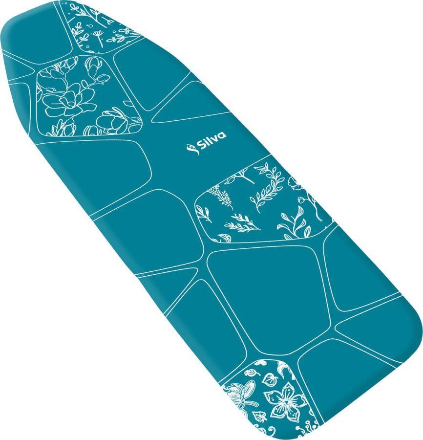 Silva Strijkplankhoes M 100% Katoen Molton 5mm Turquoise