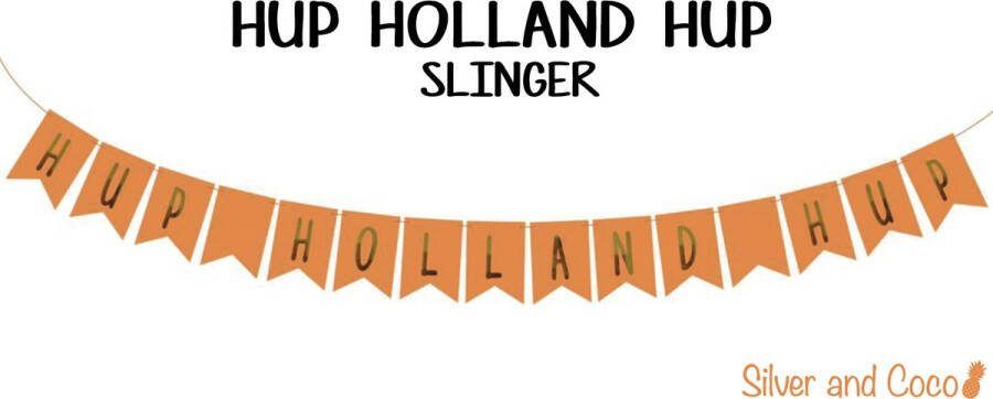 SilverAndCoco Hup Holland Hup Oranje Vlaggenlijn Nederlands Elftal Vlaggetjes Versiering Voetbal EK 2024 Decoratie Slinger Nederland Olympische Spelen Nederlandse Vlag Orange