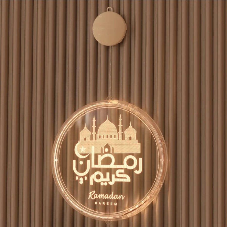 SilverAndCoco Ramadan Kareem Licht Versiering Eid Mubarak Decoratie Lichtjes Suikerfeest Party Feest Lichten Lamp op batterijen (diameter 16cm)