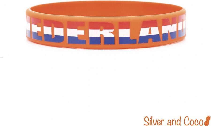 SilverAndCoco Hup Holland Hup Oranje Siliconen Armbandjes Nederlands Elftal Gadget Armbandje Versiering Voetbal EK 2024 Silicone Sieraad Decoratie Nederland Bandje Olympische Spelen Nederlandse Vlag Polsbandje 1 stuk