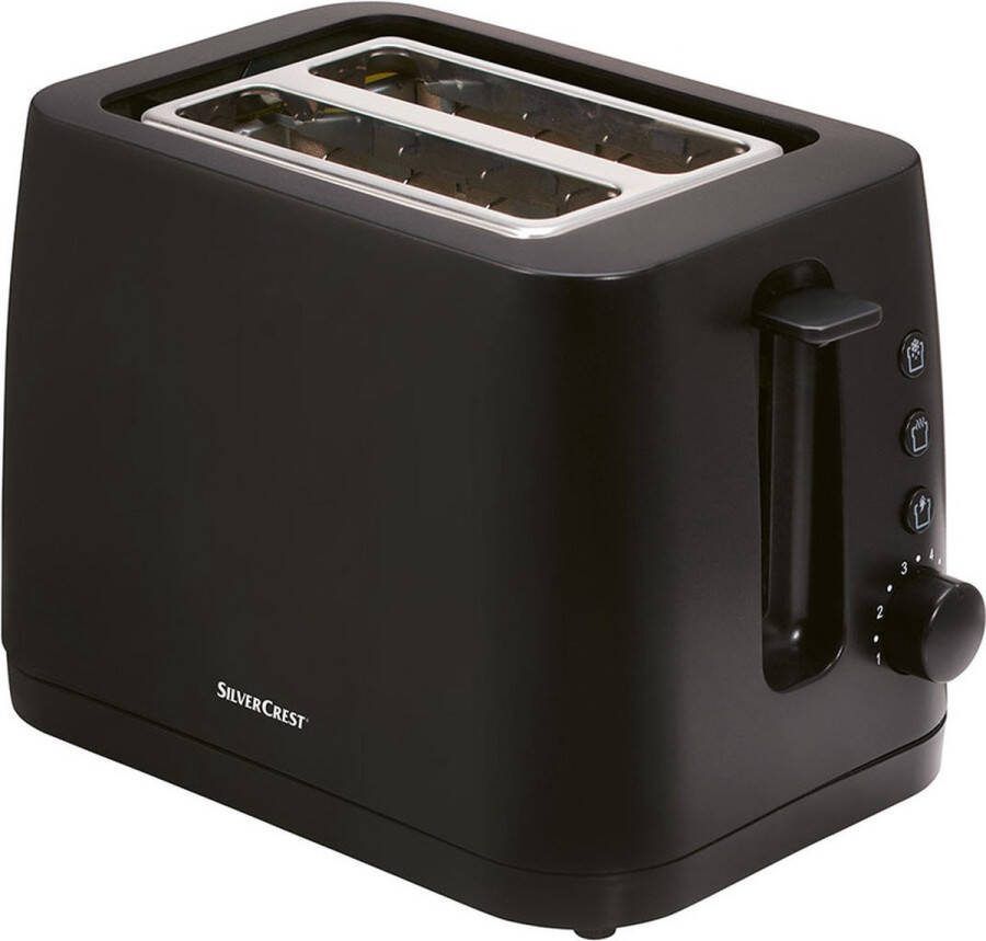 SILVERCREST Broodrooster Zwart 870W 6-instelbare bruiningsniveaus Ontdooifunctie Kruimellade