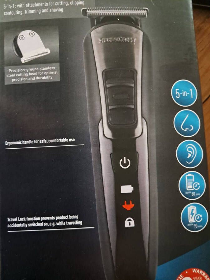 SILVERCREST Haar & Baard Trimmer 5-in-1 Div opzetstukken Ergonomische greep 3-traps Fijnafstelling