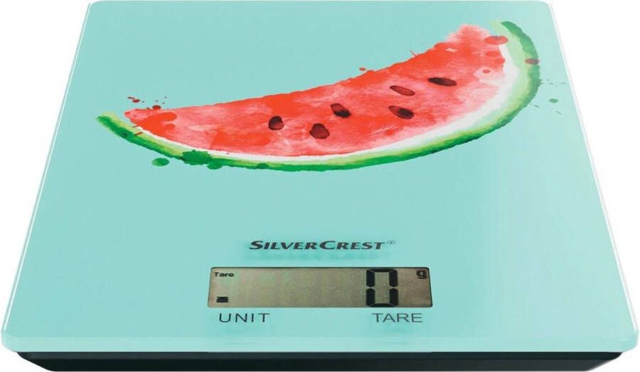 SILVERCREST Keukenweegschaal Deze weegschaal in leuk watermeloen design is onmisbaar in de keuken Nauwkeurigheid: tot 5 kg op de gram nauwkeurig Ook geschikt als brief- of pakketweegschaal