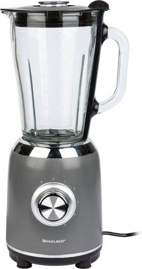 SILVERCREST KITCHEN TOOLS Blender pastel Vermogen: 600 W Mengkan: 1 75 L Snelheden: 5 + pulse functie Antraciet Voor shakes smoothies crushed ice etc. Deksel met vulopening en doseerdop Inclusief 10 receptsuggesties