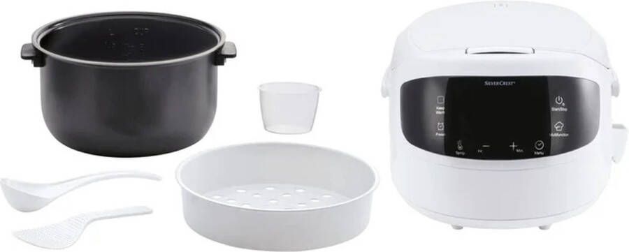 SILVERCREST KITCHEN TOOLS Digitale rijstkoker 860 W Inhoud: Max. 1 5 l Optimale bereiding van alle soorten rijst zonder aanbranden Met stoominzet voor de zachte bereiding van groenten vis Warmhoudfunctie na het koken tot 24 uur