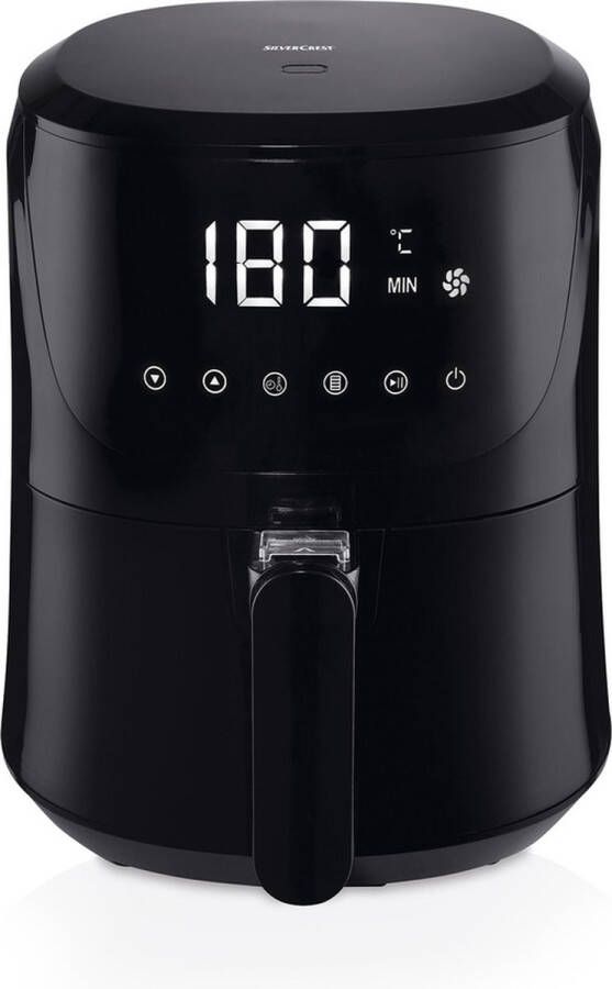 SILVERCREST KITCHEN TOOLS Heteluchtfriteuse Digital Vermogen: 1300 1500 W Temperatuurinstelling: tot 200 °C Netto inhoud: 2 l Overzichtelijk touch-sensor-bedieningsveld en LED-weergave Met 60-min.-timer en automatische uitschakelfunctie