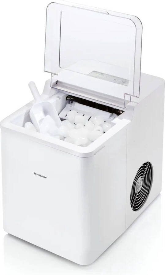 SILVERCREST KITCHEN TOOLS IJsblokjesmachine Inhoud watertank: 2 1 l Vermogen: 105 W IJsblokjesgrootte: klein groot Zonder voorkoelen Met soft-touch bedieningsveld Uitneembaar reservoir