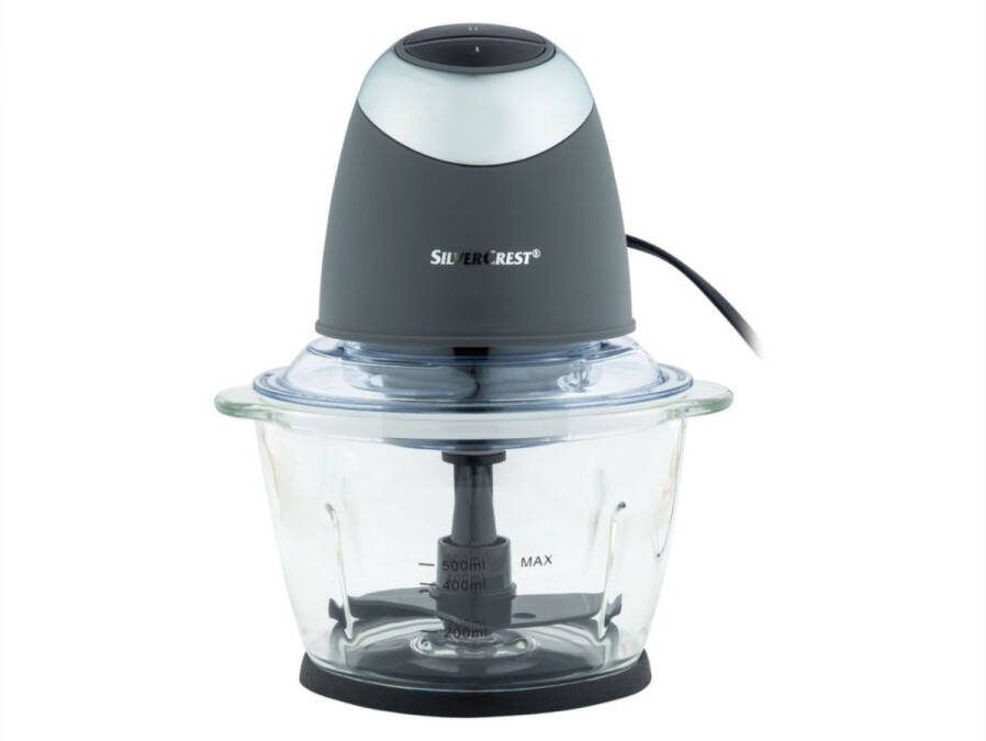 SILVERCREST Multihakker Antraciet 500W 0.5L Hakmolen De uitneembare mesinzetstukken zijn van RVS