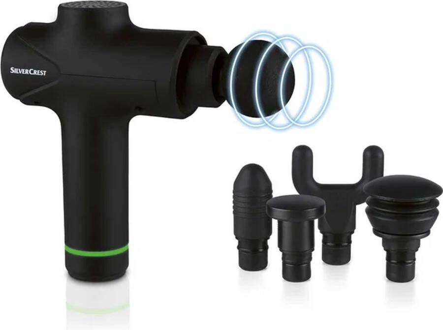 SILVERCREST PERSONAL CARE Massage gun Massagetype: diepwerkende vibratiemassage Massagekoppen: Kogelkop conische kop U-vormige kop platte kop luchtkussenkop 10 snelheidsinstellingen