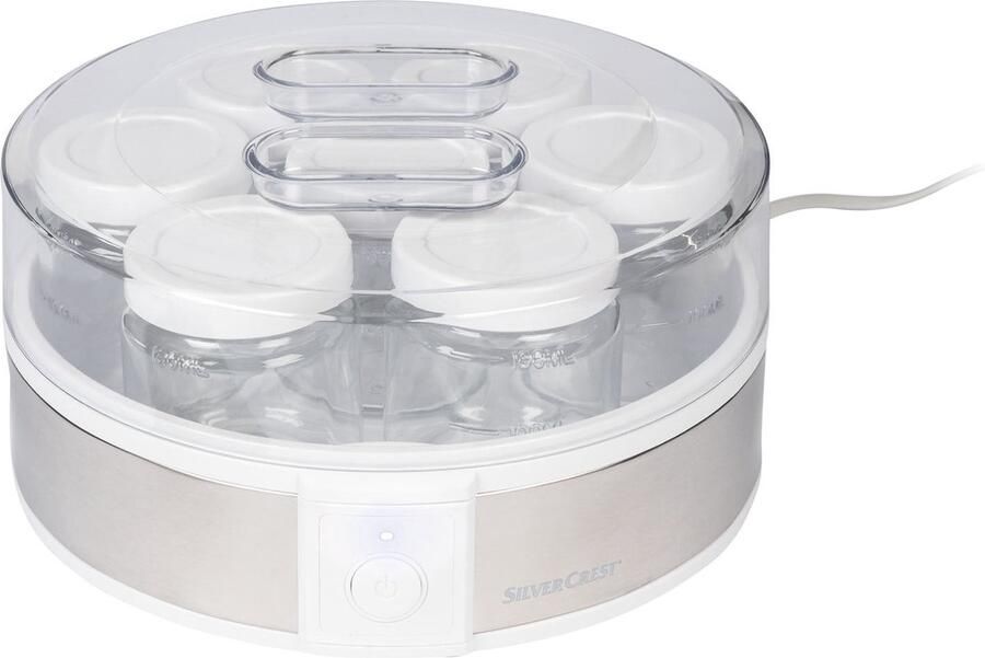 SILVERCREST Yoghurtmaker 20W Inclusief 7 Portieglaasjes180 ml Biologische Yoghurt Maken