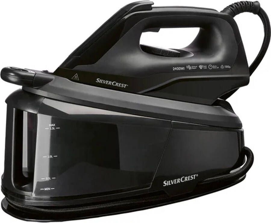 SILVERCREST Stoomstrijkijzer 2400 W Functies: ECO medium vermogen Stoomdruk: 5 bar Variabel instelbare permanente stoom (Vario-stoom) tot ca. 130 g min maakt altijd de juiste stoomhoeveelheid mogelijk