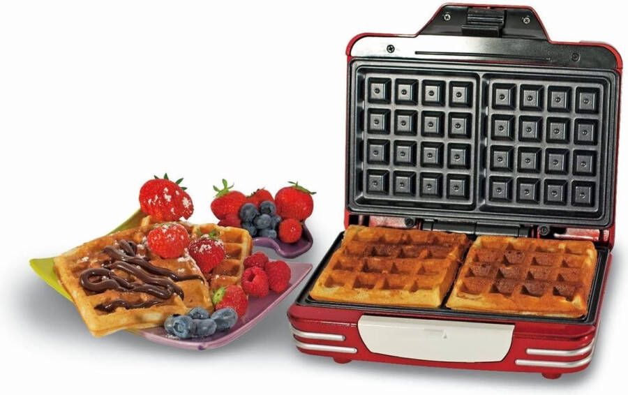 SILVERCREST WAFELMAKER Retro Waffle Iron Party Time Red de longhi 187 220-240V