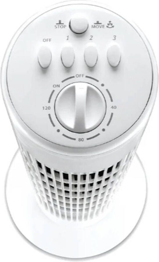 SILVERCREST White Torenventilator 3 snelheden 50 W zwart- 3 modi: laag gemiddeld hoog Apart inschakelbare 90°-oscillatie Traploos instelbare 120-minuten timer Antislip voetjes voor een stabiele stand