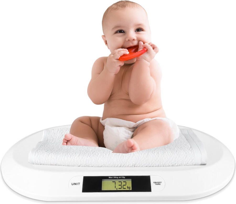 Silvergear Baby Weegschaal Babyweegschaal Digitale Weegschaal Dierenweegschaal Tot 20kg Wit