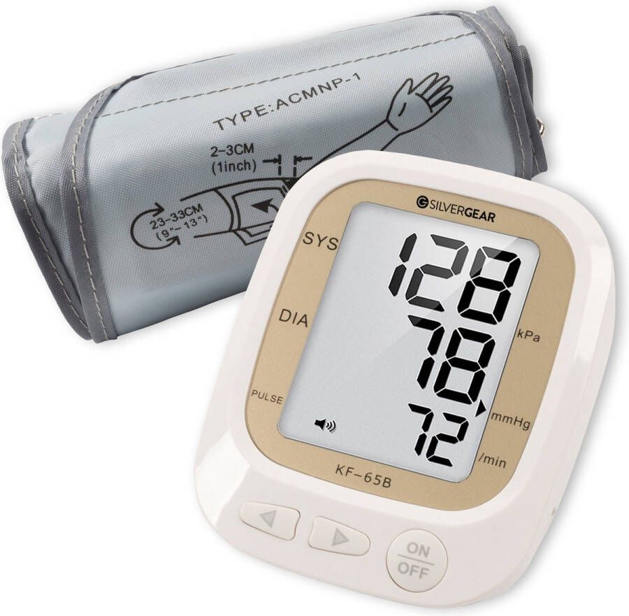 Silvergear Digitale Bloeddrukmeter met Spraak – geschikt voor Bovenarm – Blood Pressure Monitor Inclusief Hartslagmeter