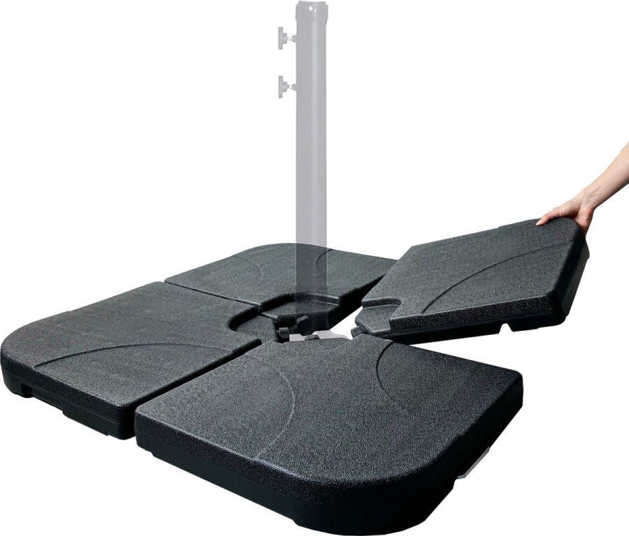 Silvergear Parasolvoet Vulbaar Parasoltegels voor Kruisvoet Parasolvoeten Zweefparasol 50x50cm