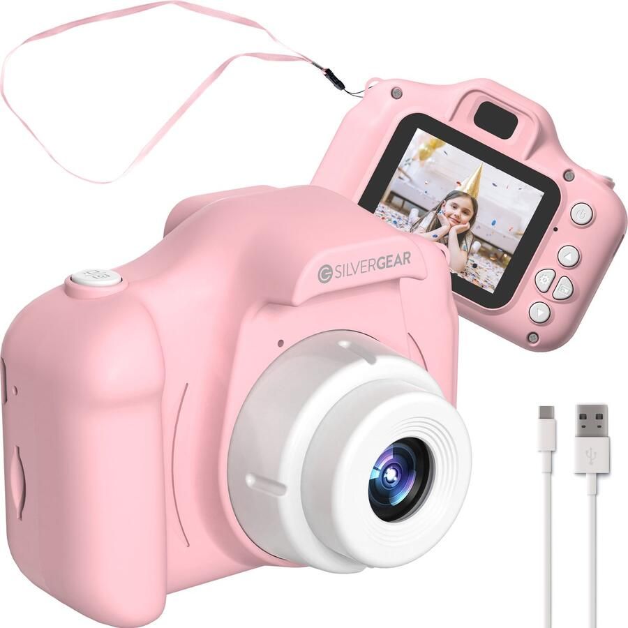 Silvergear Digitale Kindercamera Fototoestel voor Kinderen Kinder Camera Kinderspeelgoed Roze