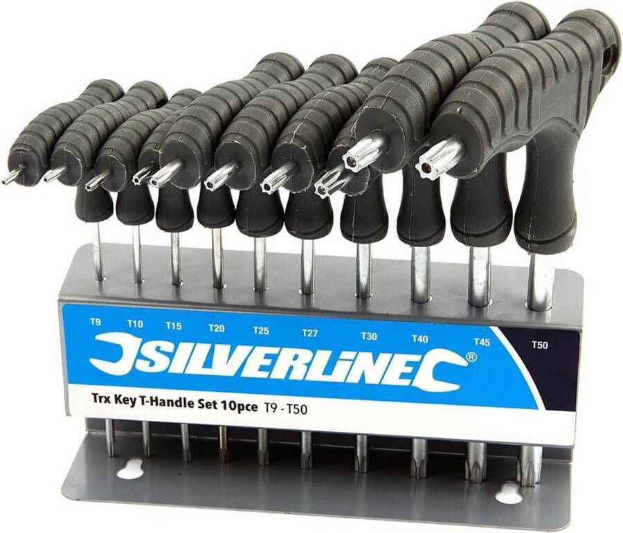 Silverline 10-delige Trx sleutel set met T-handvat T9 T50 Copy