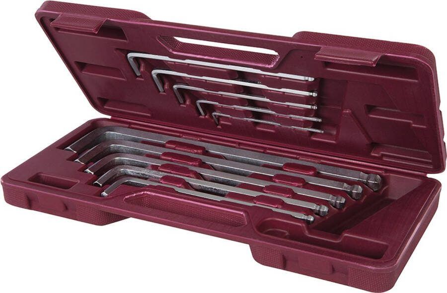 Silverline 10-delige balkop zeskantsleutel set extra lang 3 17 mm