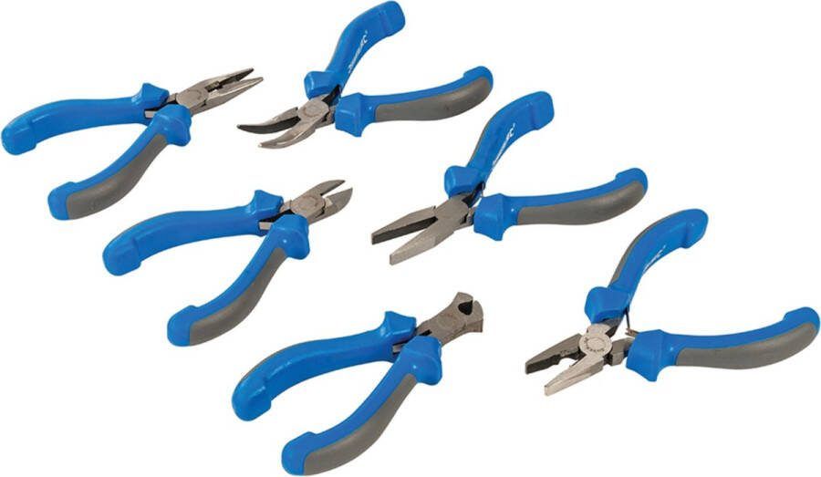 Silverline 6-delige mini tangen set Veer-geladen handvaten Inclusief opbergkoffer