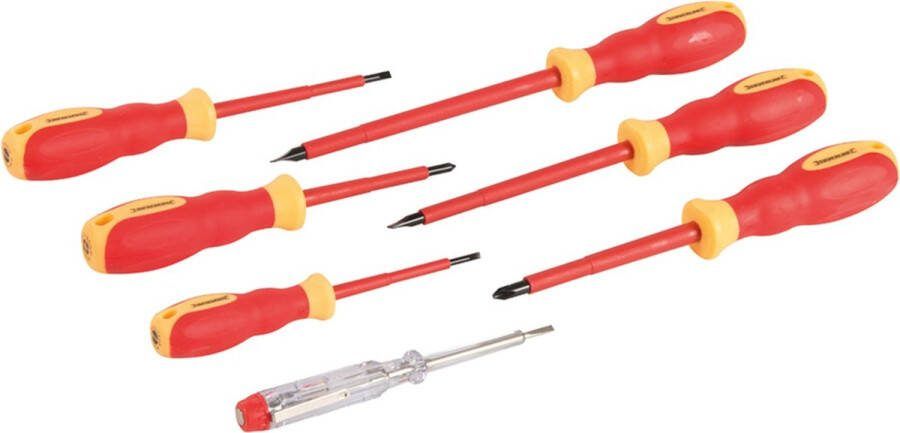 Silverline VDE soft-grip elektriciens schroevendraaier set 7 delig