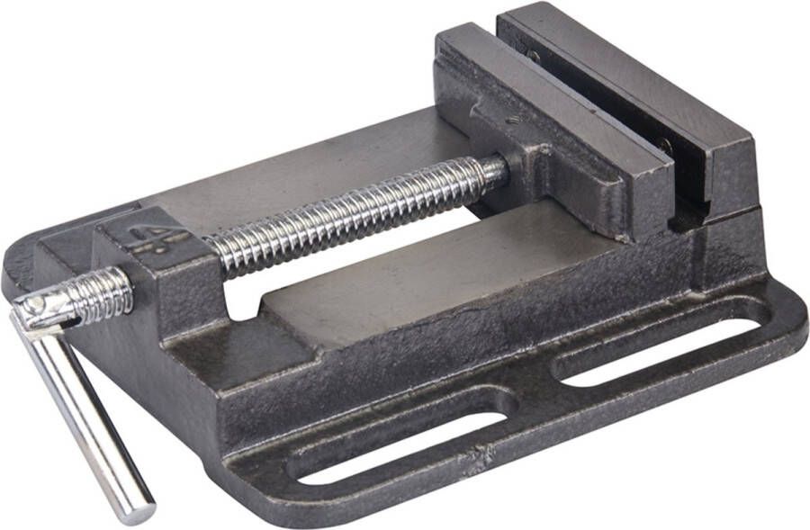 Silverline Bankschroef 100 mm kaakopening geharde kaken chroom geplateerd handvat