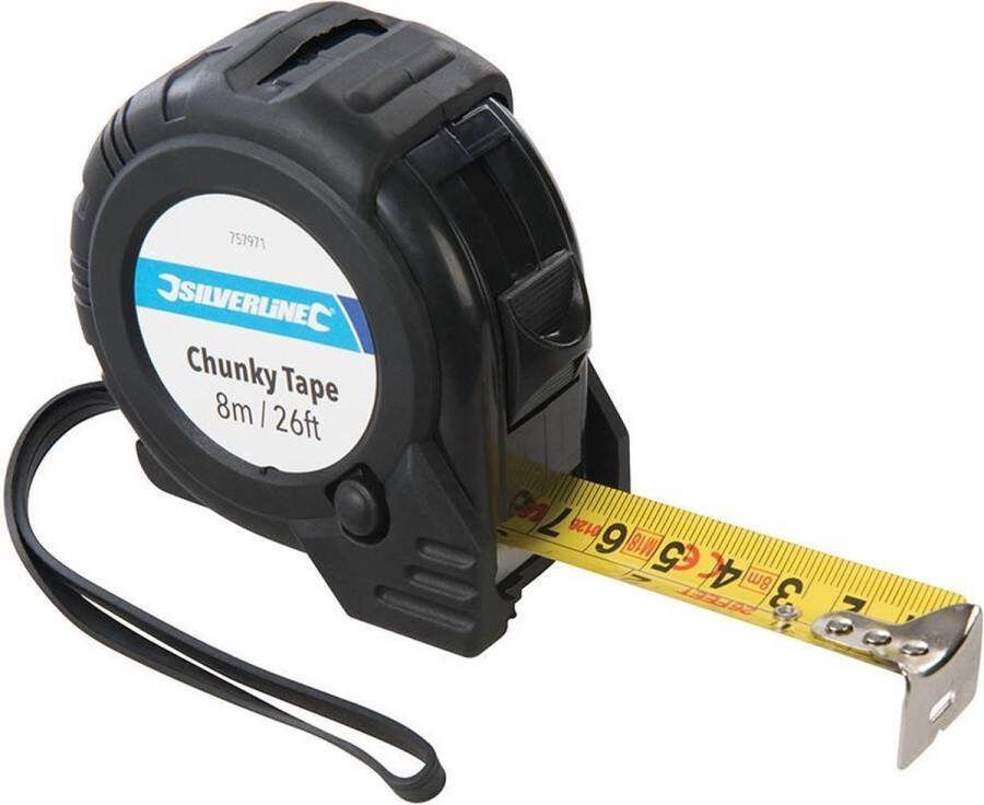 Silverline Breede rolmaat 8 m x 25 mm