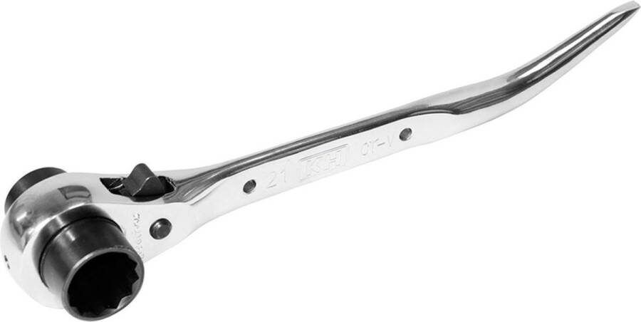 Silverline Dubbele ratelsleutel met wrikpunt 21 en 23 mm hoogglans gehard staal