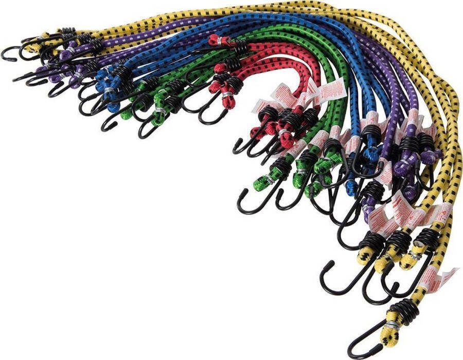 Silverline Elastische spanbanden met haken 20-delig 25-75 cm Heavy-Duty Meerkleurig